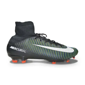 Mens Nike Mercurial Veloce III DF FG - 831961 013 - Black White Electric Green