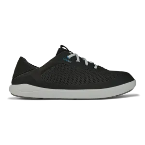 Men's Olukai Moku Pae No Tie Boat Shoes Color: Black/ Blue Coral