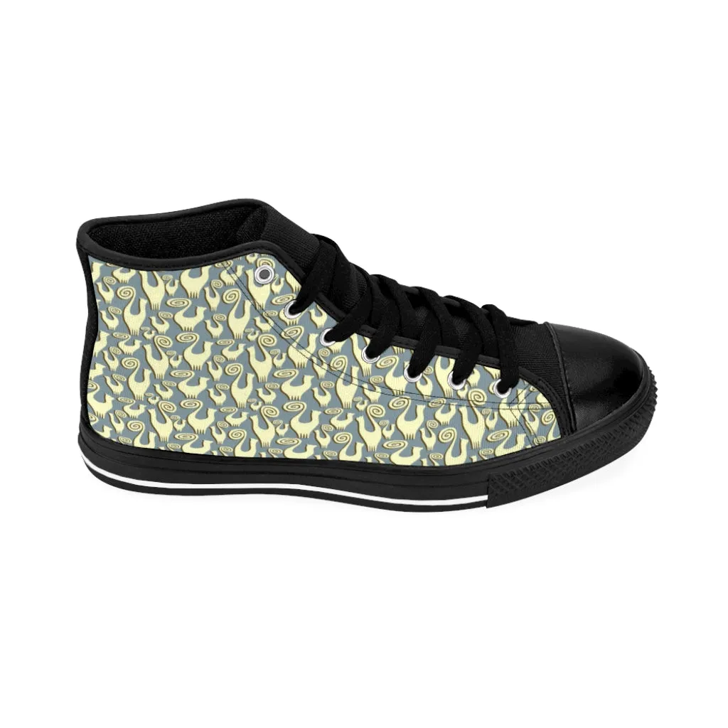 Mint Moss Snooty Cats Women's High-top Sneakers