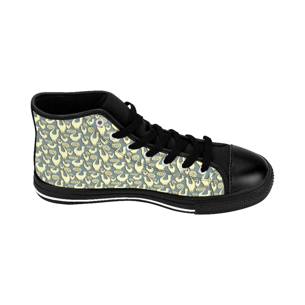 Mint Moss Snooty Cats Women's High-top Sneakers