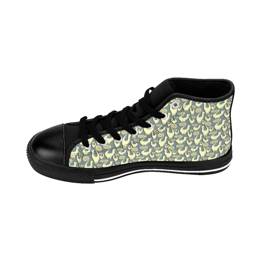 Mint Moss Snooty Cats Women's High-top Sneakers