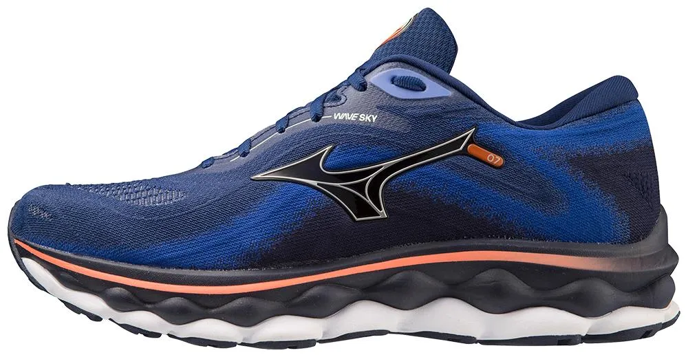 Mizuno | Wave Sky 7 | Men's | Blue Depths/Silver