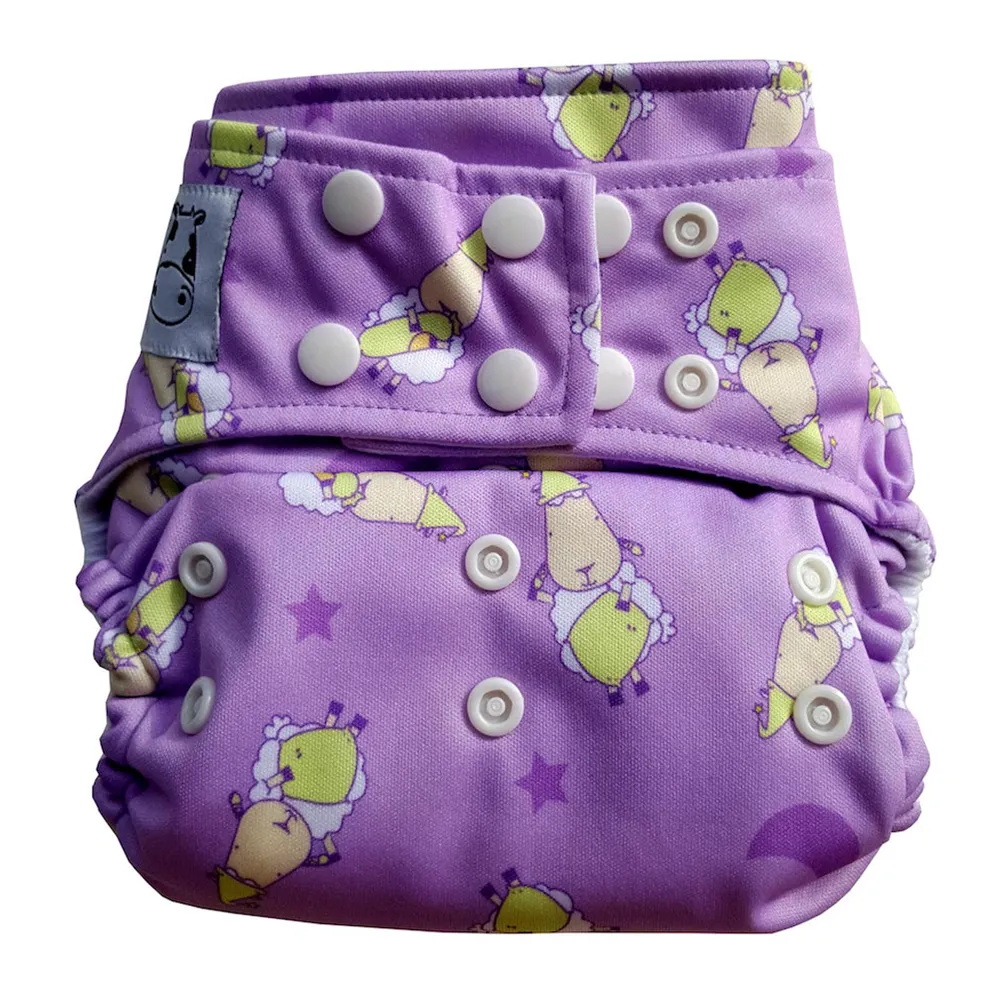 Moo Moo Kow One Size Pocket Diapers Snap - BaaBaaSheepz Purple