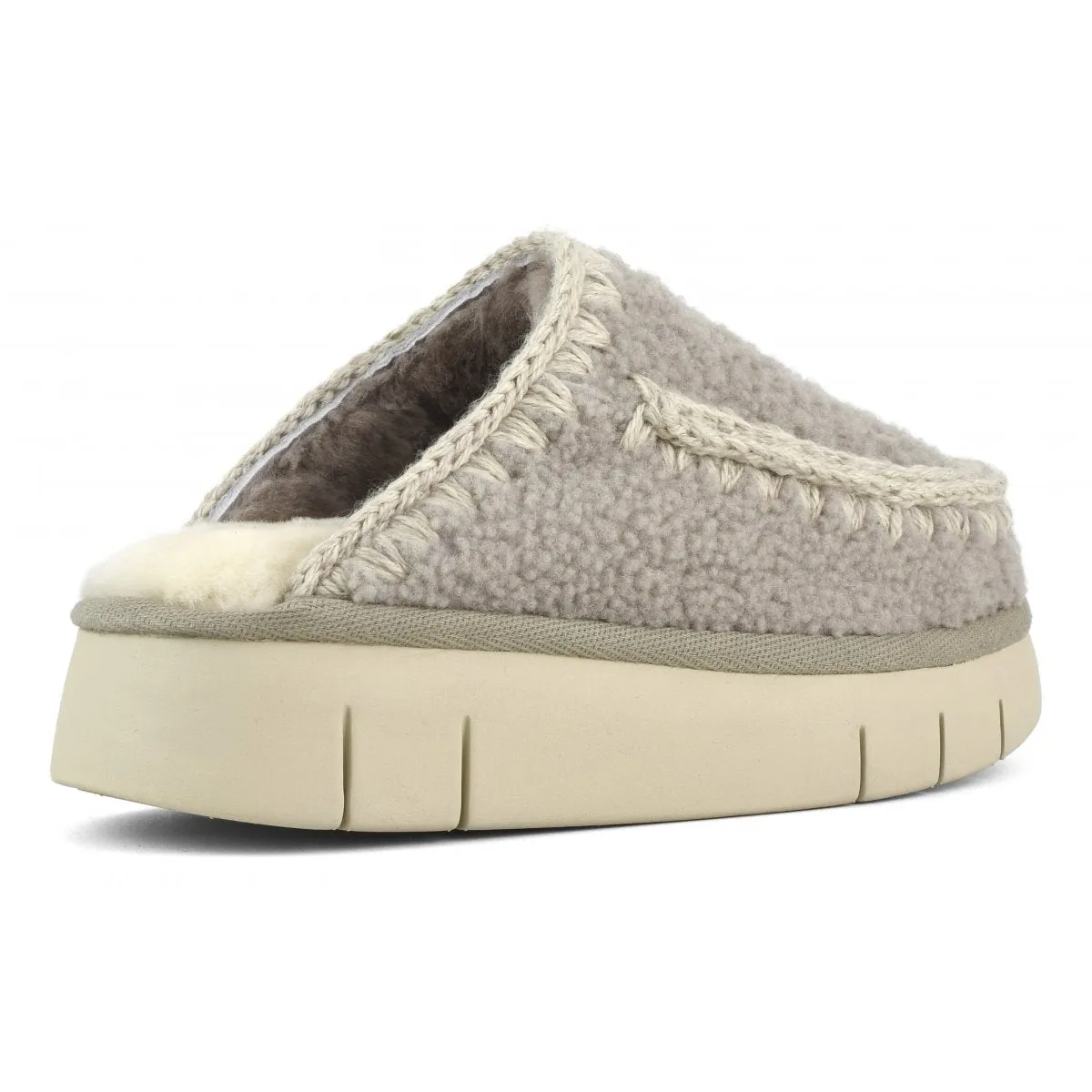 MOU - Bounce Clog Curly Sheepskin in Elephant Grey