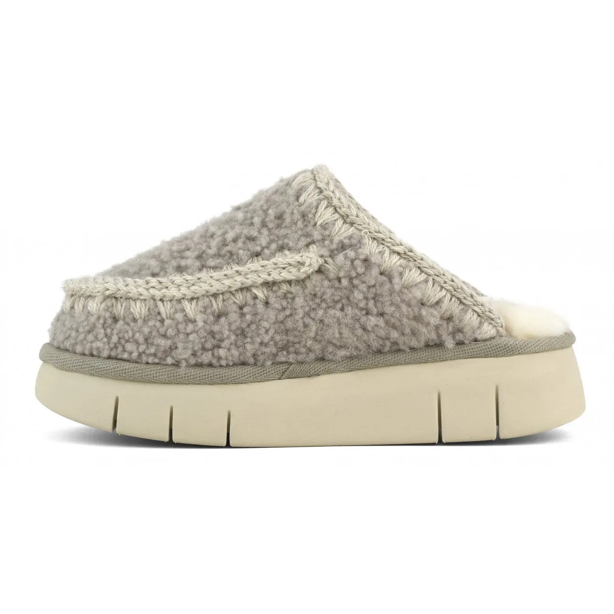 MOU - Bounce Clog Curly Sheepskin in Elephant Grey