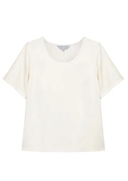 Mulberry Silk Sleeved Top - Ivory (Natural)