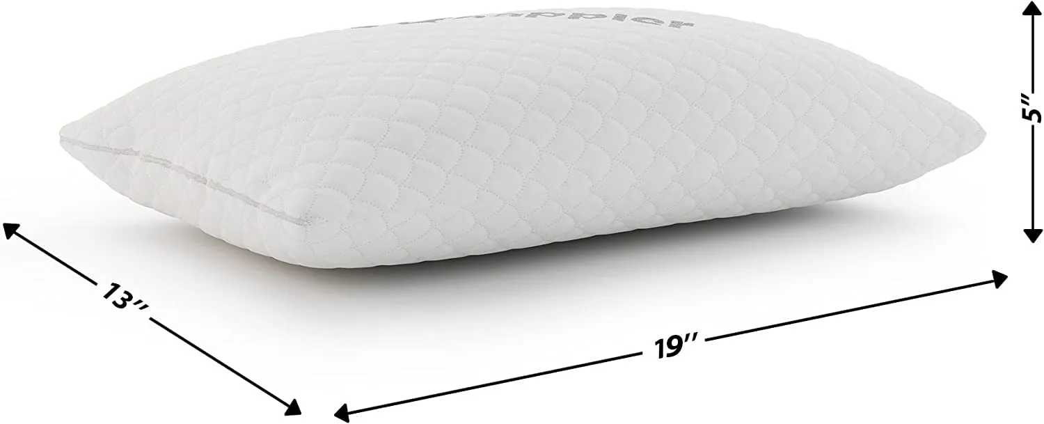 Nappler Small Shredded Memory Foam Pillow for Travel and Camping - Compressible Medium Firm Bed Pillow, Contoured Support, Breathable Cover, Machine Washable, Ideal Backpacking, Airplane and Car