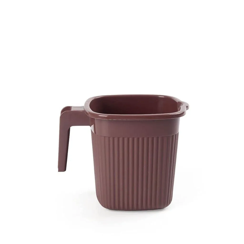 NAYASA Rimmy bathroom  Set Brown - 25L Bucket, 1.5L Mug, and Stool Combo