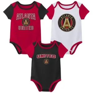 New - MLS Atlanta United FC Infant 3pk Bodysuit - 0-3M