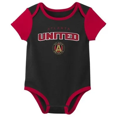 New - MLS Atlanta United FC Infant 3pk Bodysuit - 0-3M