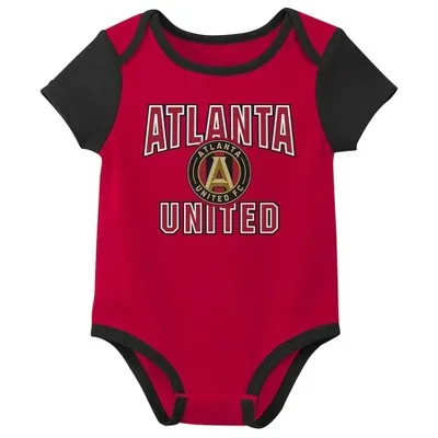 New - MLS Atlanta United FC Infant 3pk Bodysuit - 0-3M