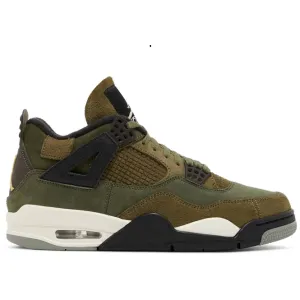 Nike Men's Air Jordan 4 Retro SE Shoes - Olive Green / Vanilla / Khaki / Black / Sail