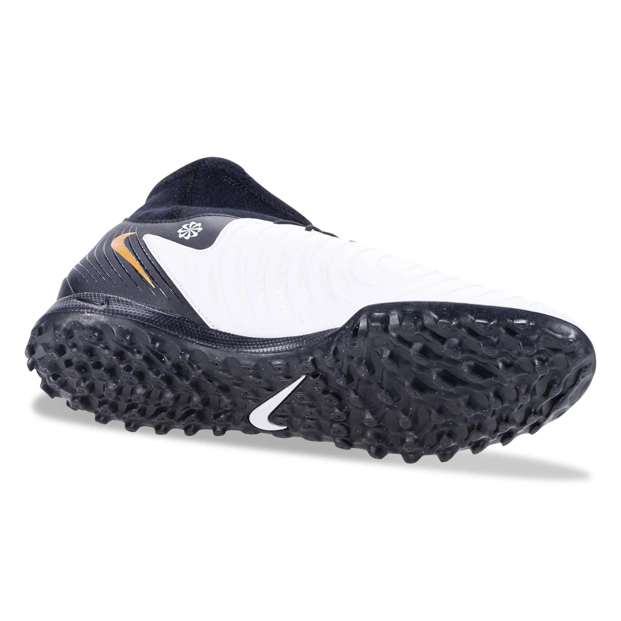 Nike Phantom Luna II Academy Turf Soccer Shoes (White/Black/Metallic Gold Coin)