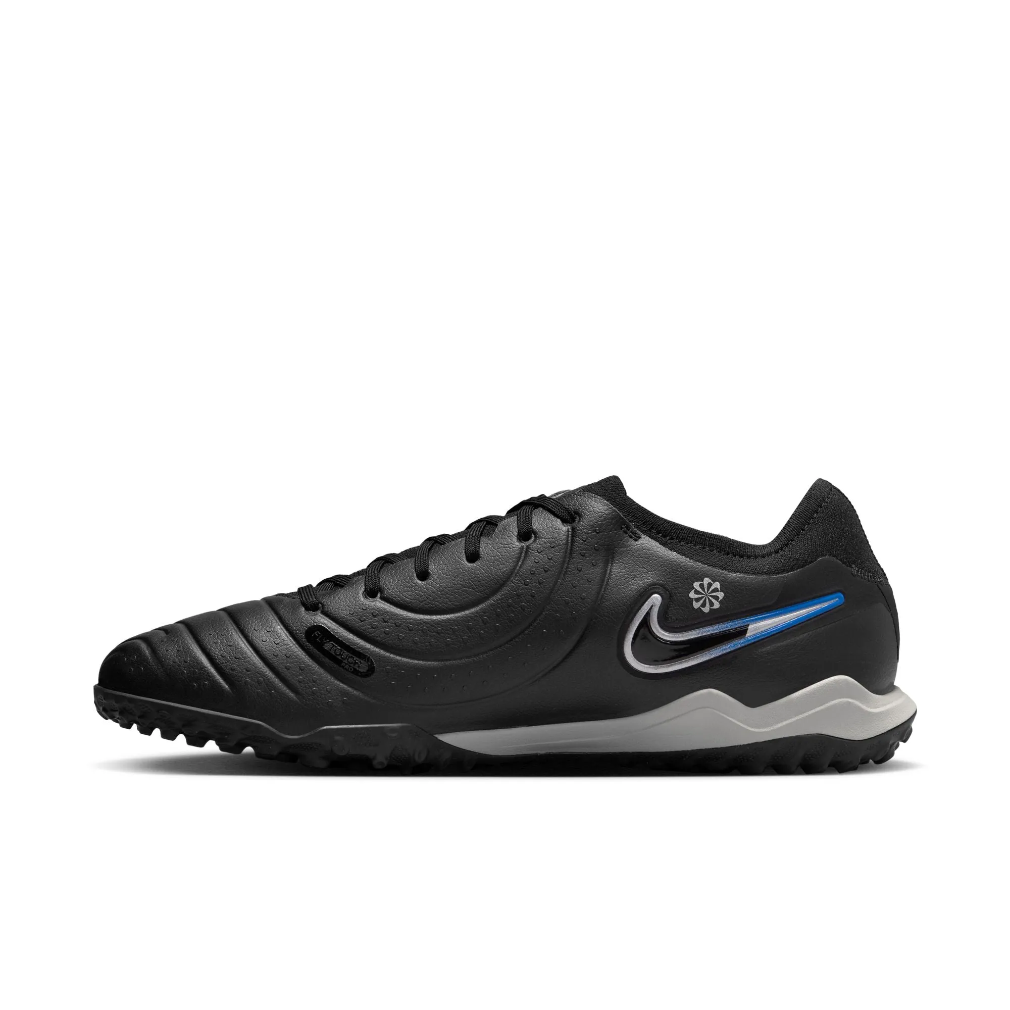 Nike Tiempo Legend 10 Pro TF Turf Soccer Cleat - Black/Chrome/HyperRoyal