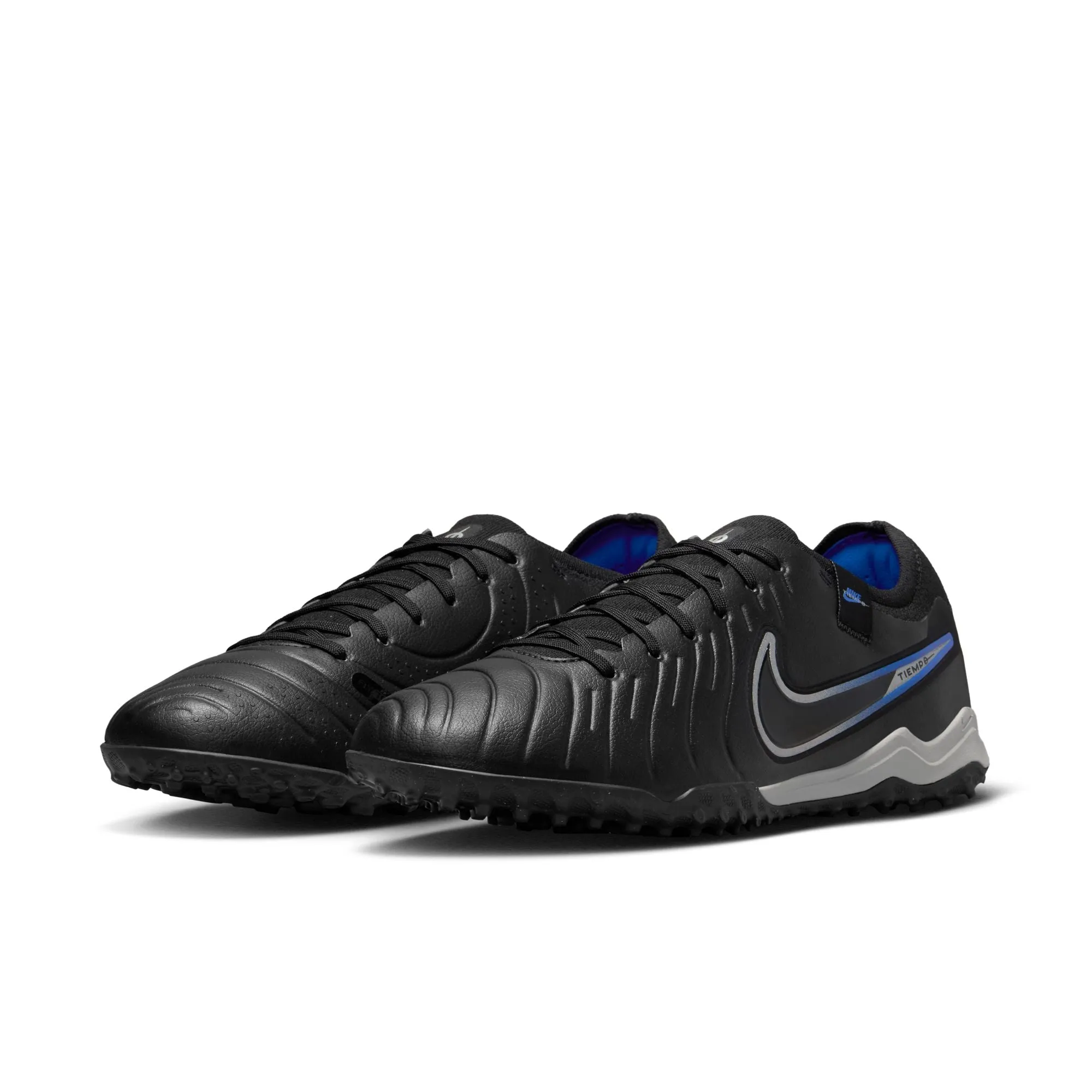 Nike Tiempo Legend 10 Pro TF Turf Soccer Cleat - Black/Chrome/HyperRoyal