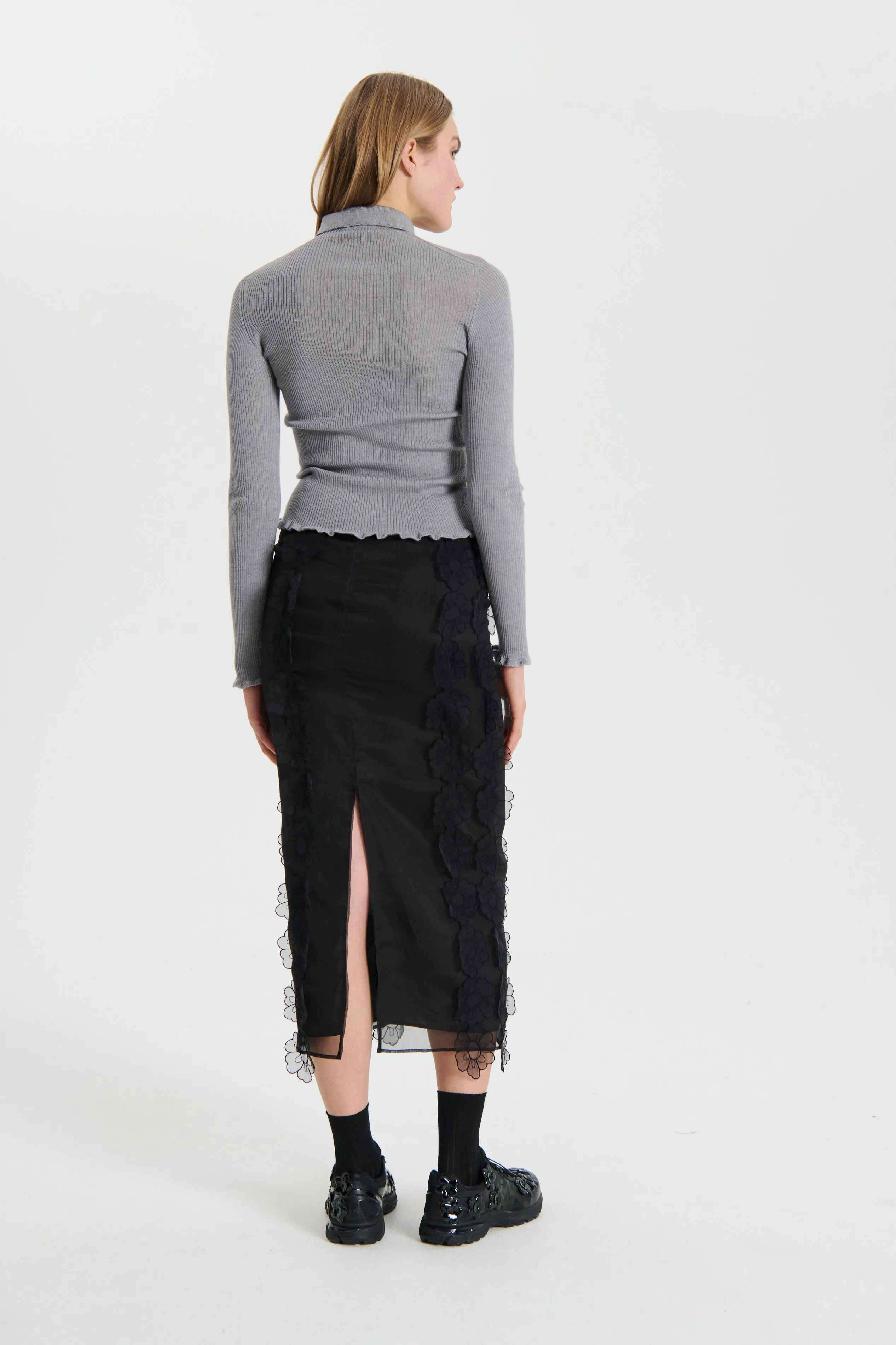 ODA | TOP LIGHTWEIGHT KNIT GREY MELANGE