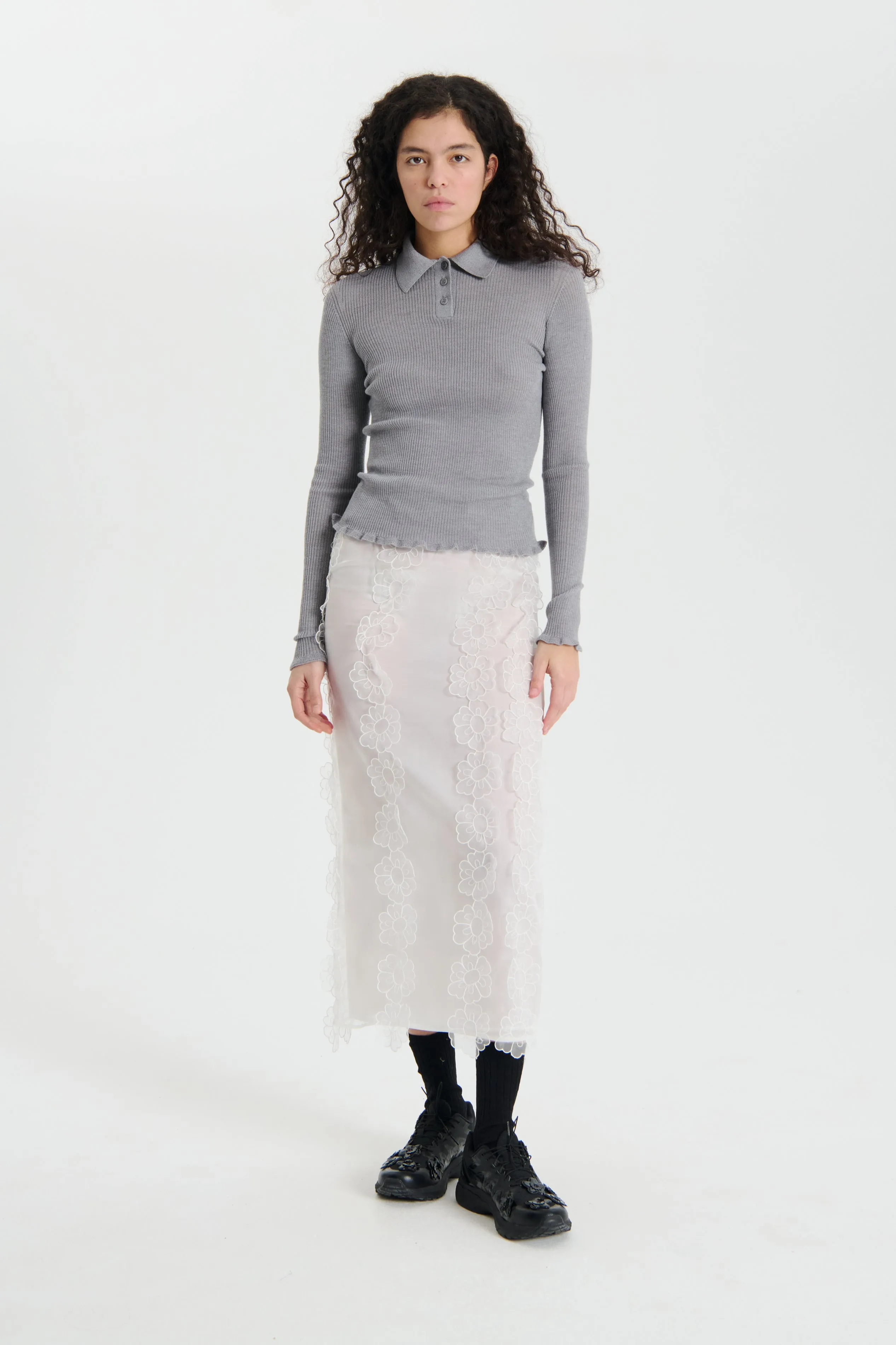 ODA | TOP LIGHTWEIGHT KNIT GREY MELANGE