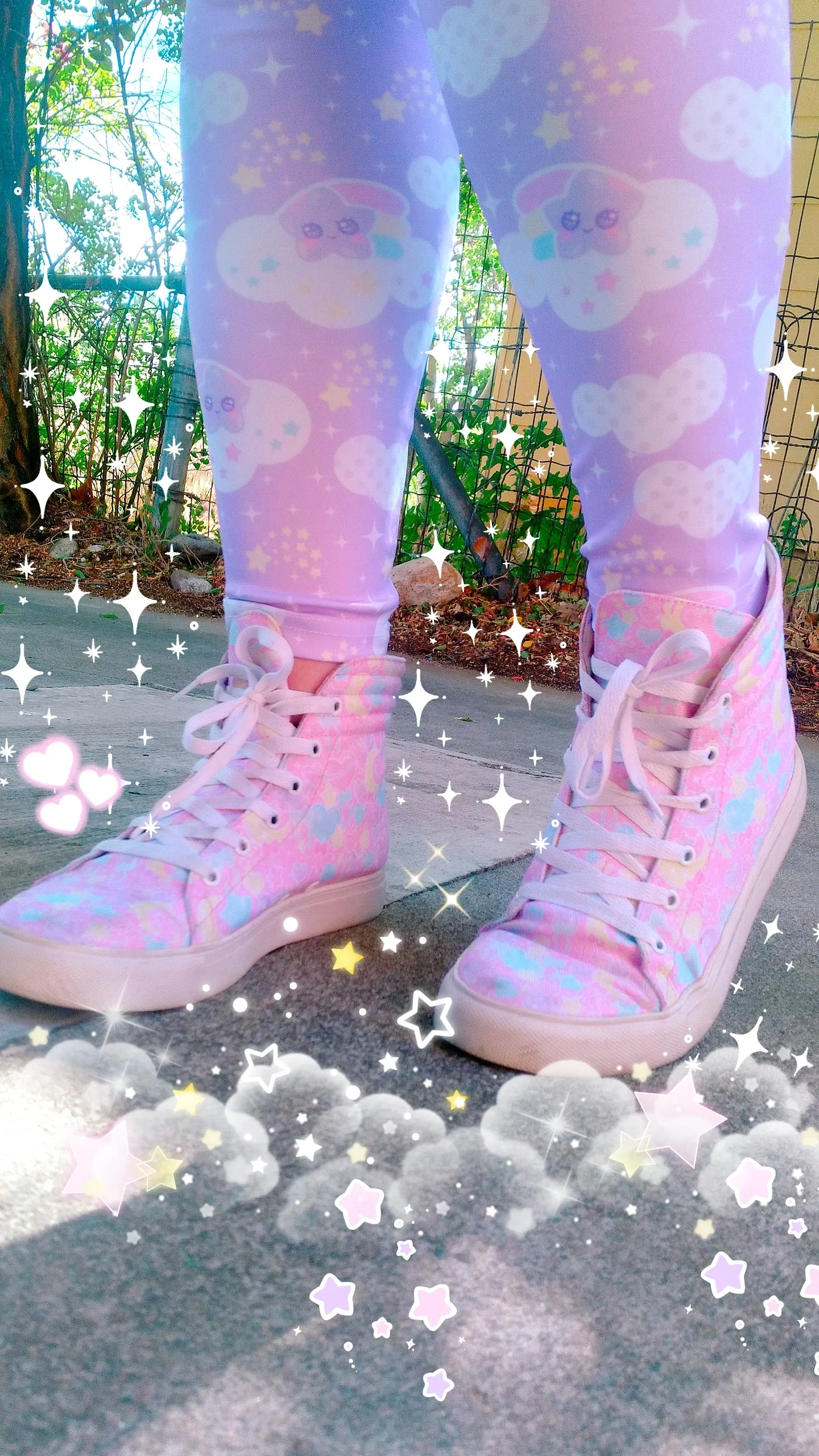 Pastel party pink women's hi-top sneakers [made to order]