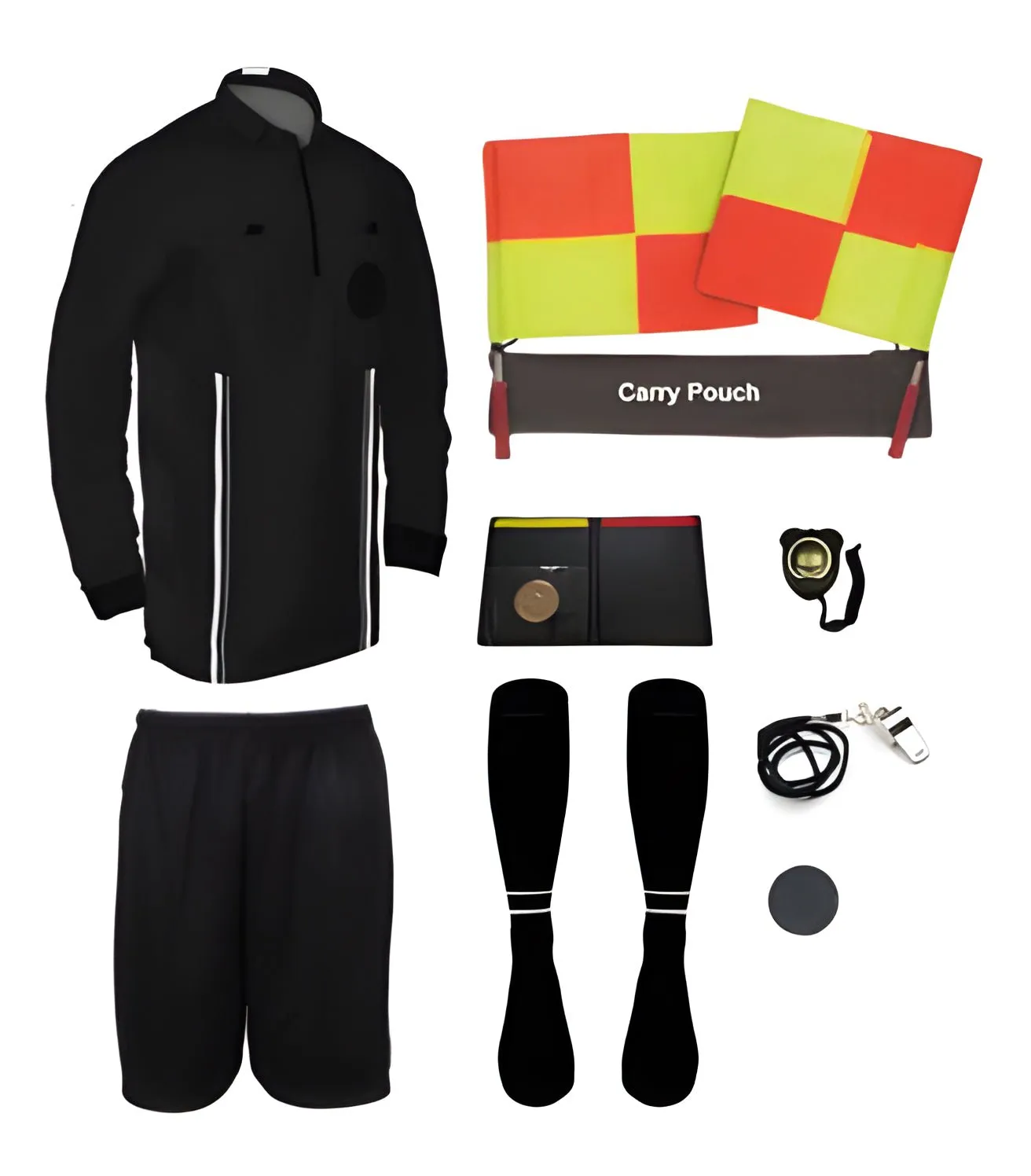 Pro Soccer Referee Uniform Full Sleeve – 11 Piece Complete Referee Kit