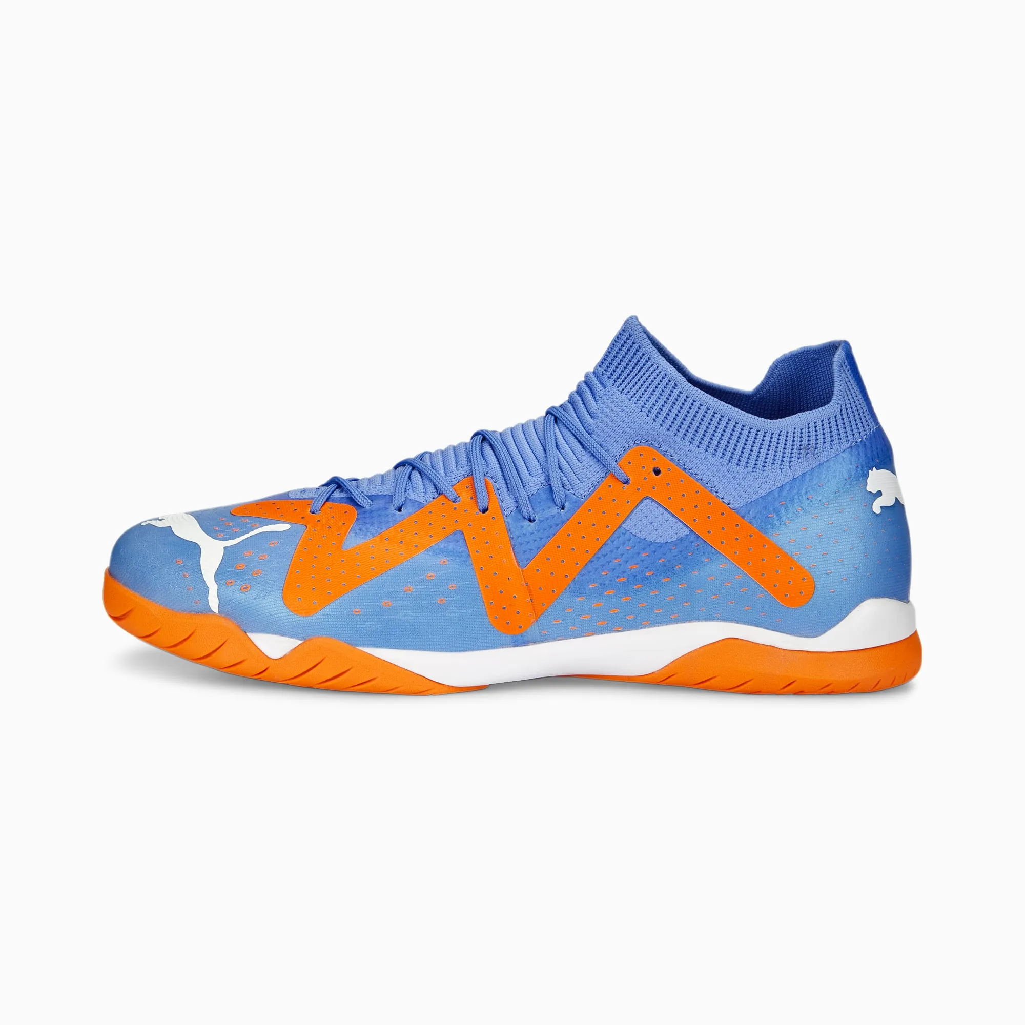 Puma Future Match Indoor Soccer Shoes 107185 01  BLUE GLIMMER-PUMA WHITE-ULTRA ORANGE