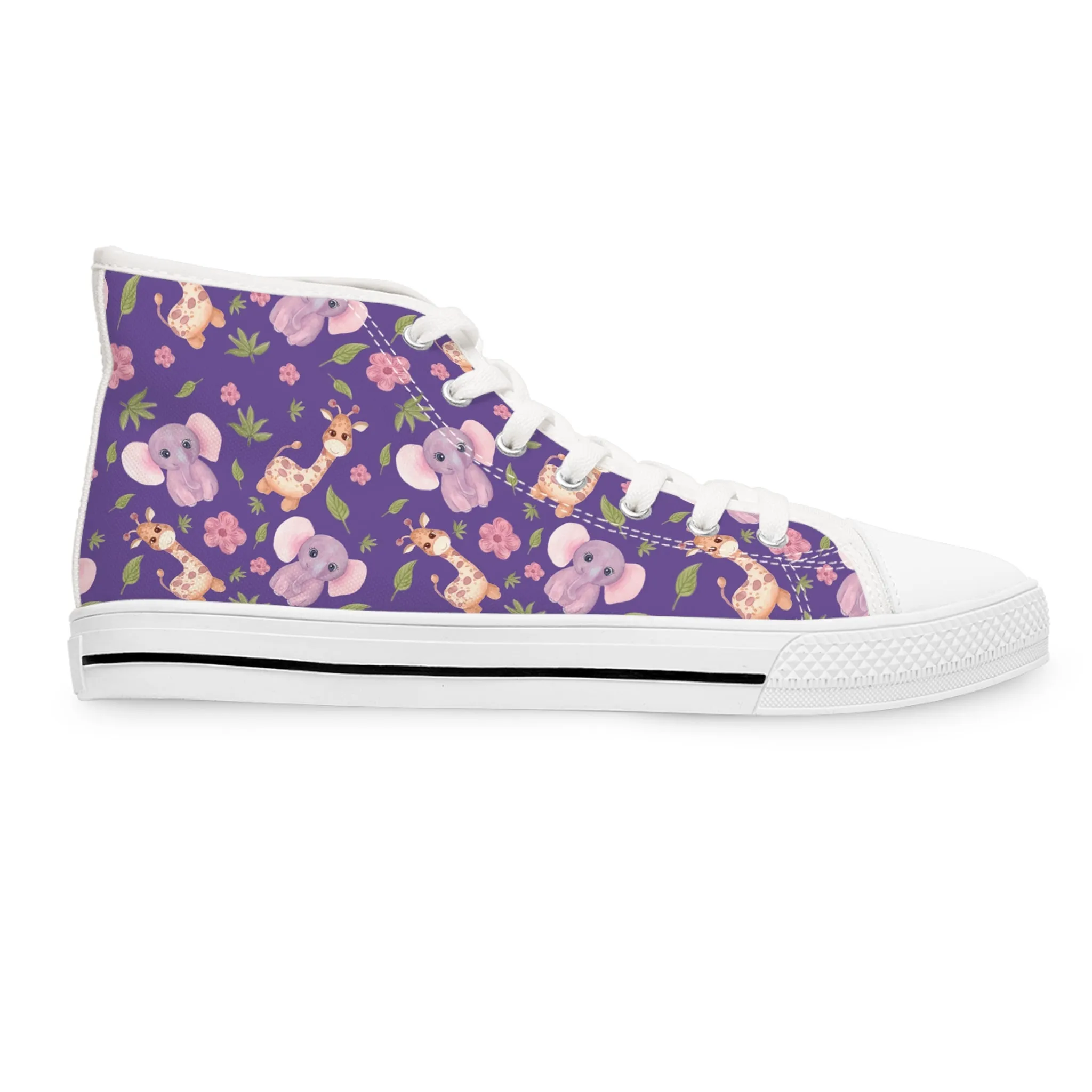 Purple Elephants Women's High Top Sneakers