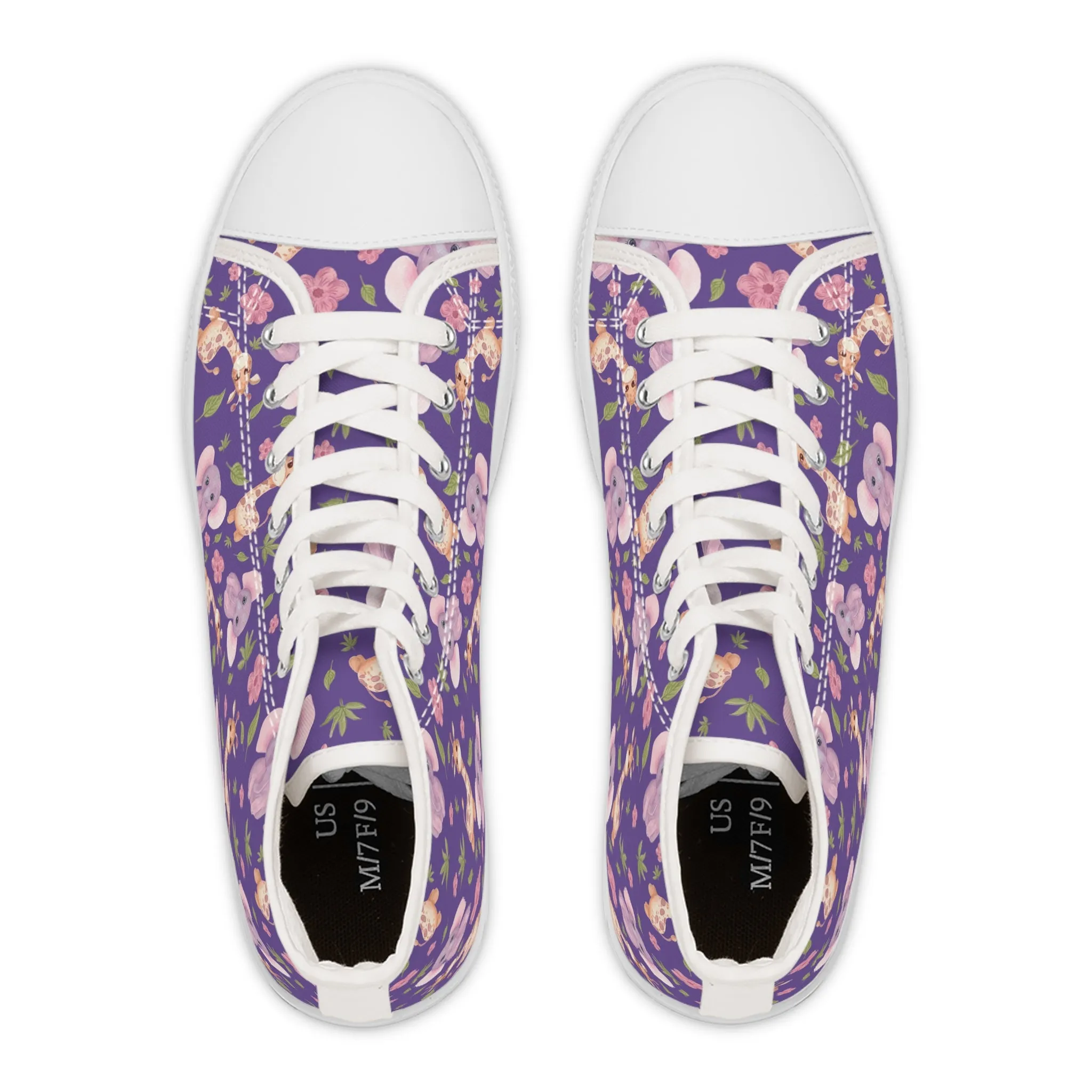 Purple Elephants Women's High Top Sneakers