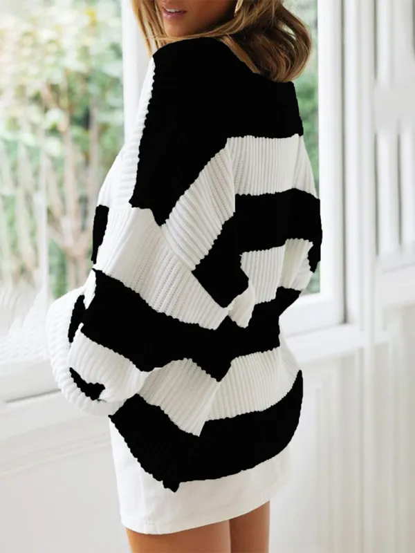 Red & White Striped Sweater Oversized Jumper