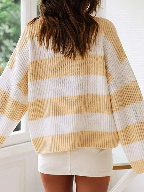 Red & White Striped Sweater Oversized Jumper