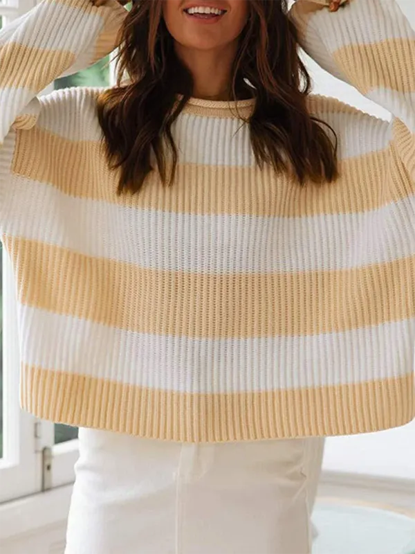 Red & White Striped Sweater Oversized Jumper