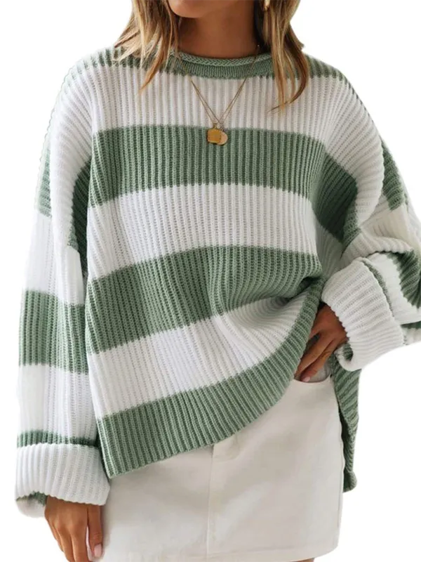 Red & White Striped Sweater Oversized Jumper