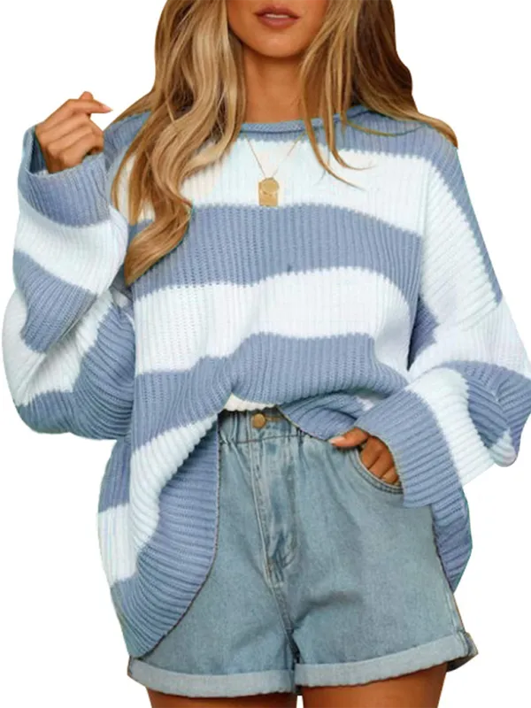 Red & White Striped Sweater Oversized Jumper