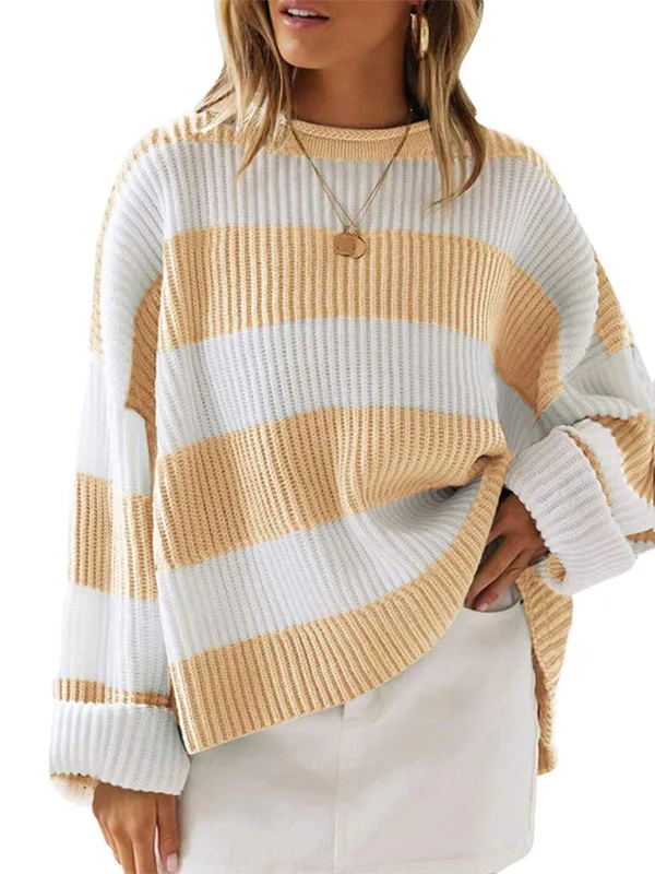 Red & White Striped Sweater Oversized Jumper