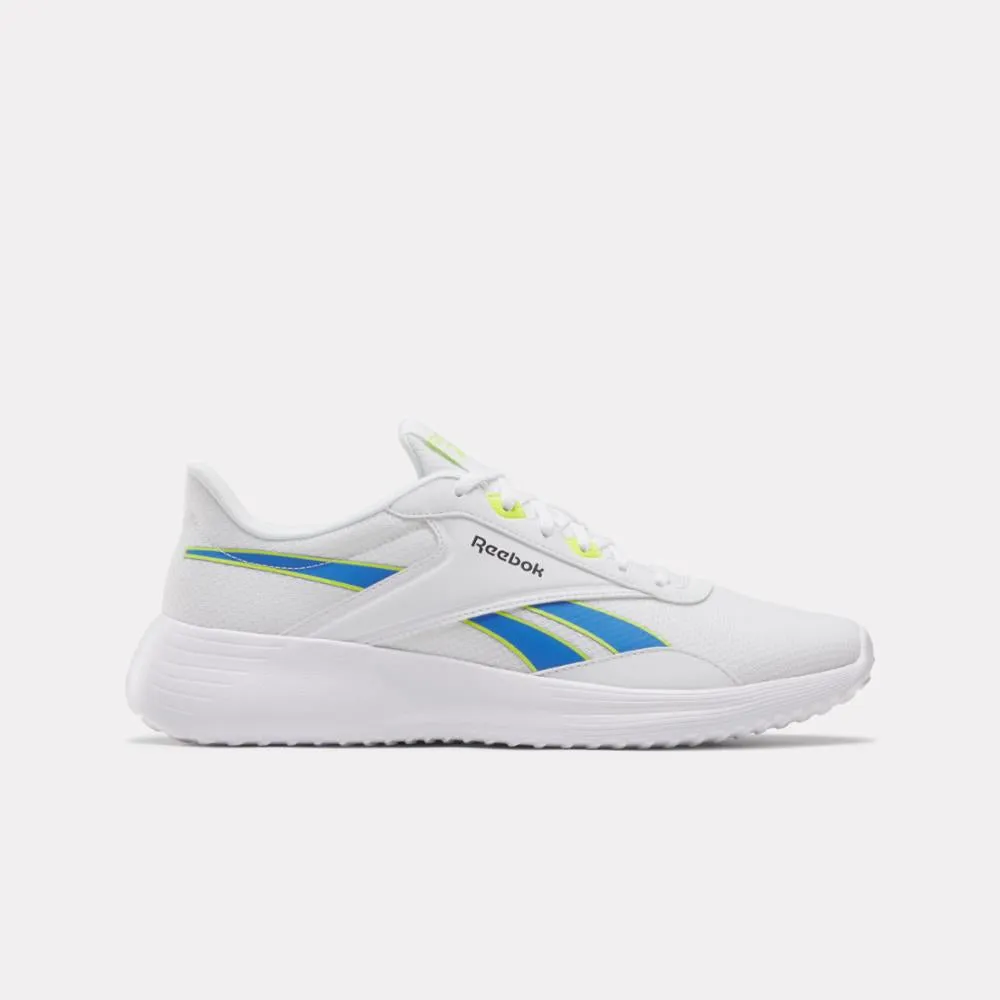 Reebok Footwear Men Reebok Lite 4 Shoes WHITE/KINETICBLUE/ACID YELLOW