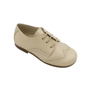 Roman- Beige Leather Boy Oxford Shoes