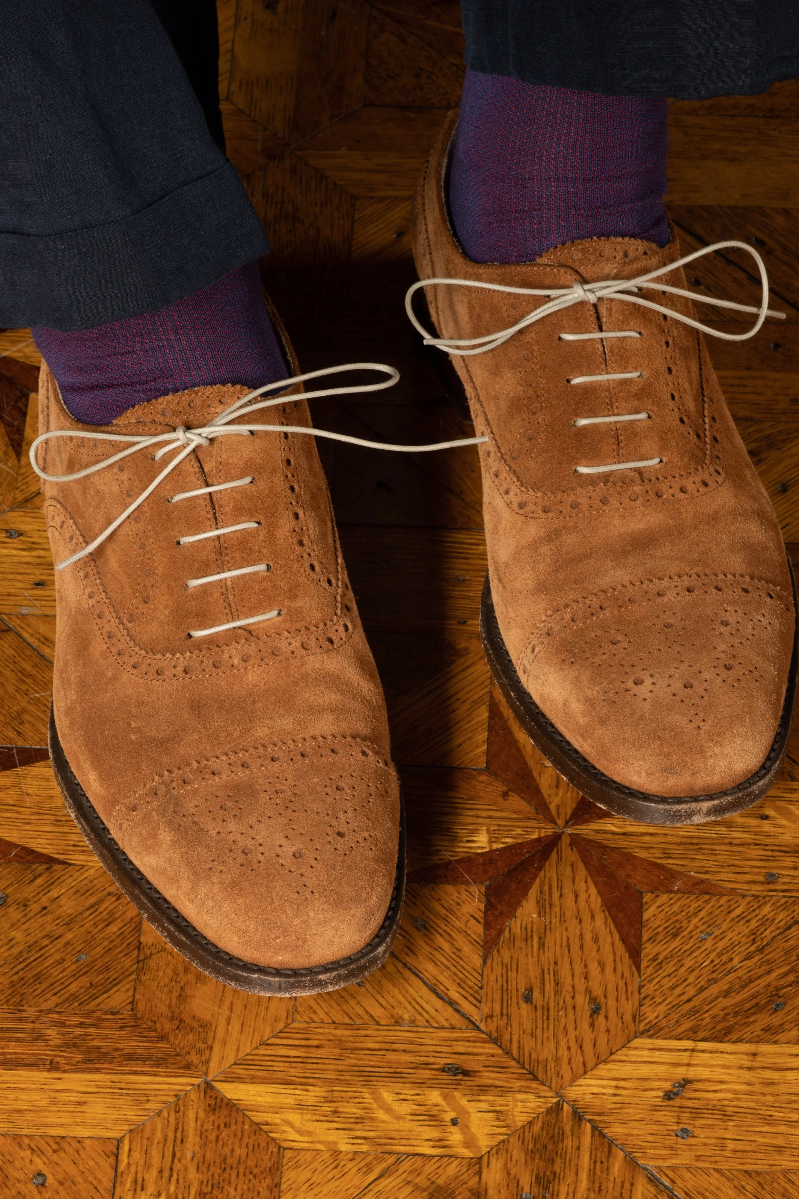 Round Beige Waxed Cotton Shoelaces