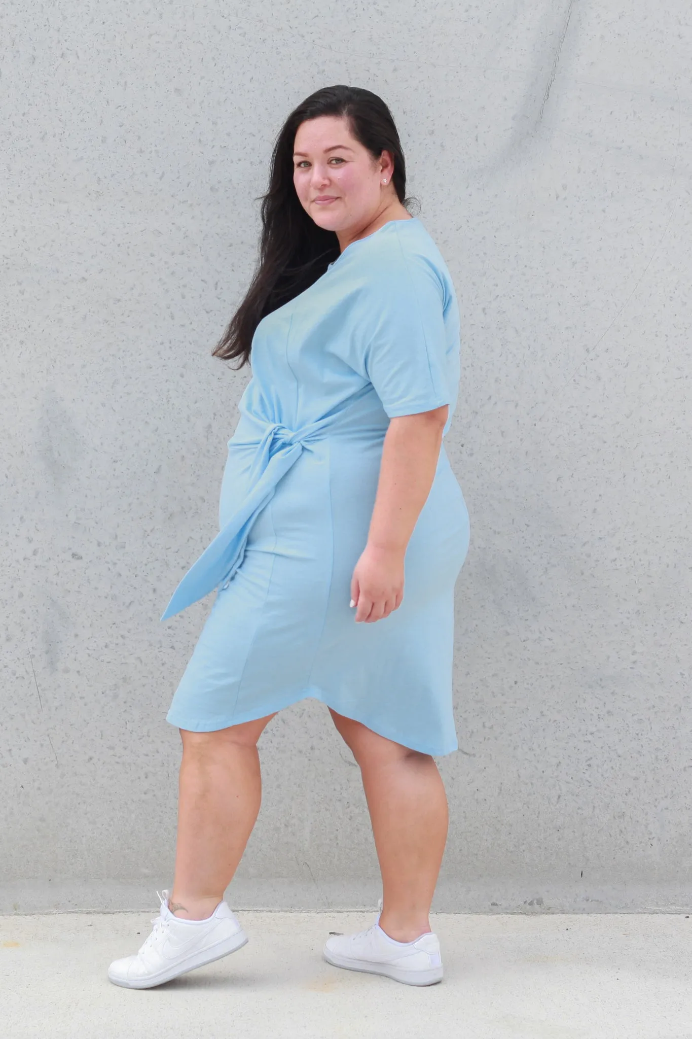 *SADIE SIDE KNOT DRESS BABY BLUE