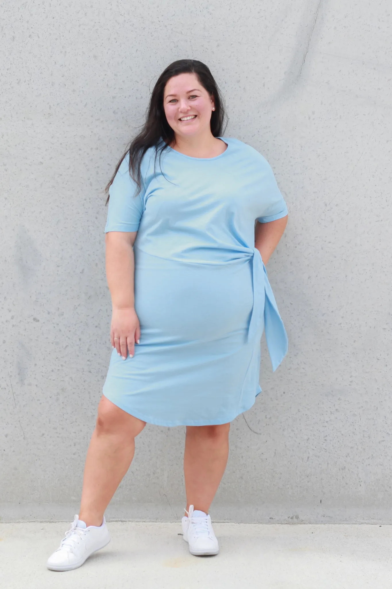 *SADIE SIDE KNOT DRESS BABY BLUE