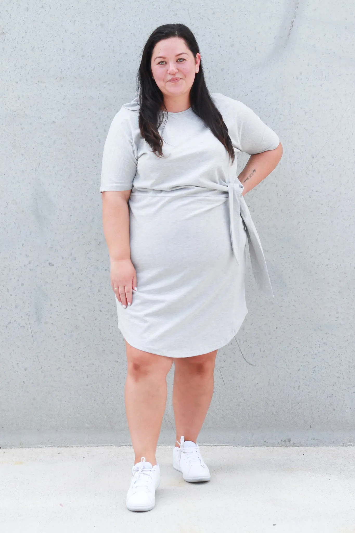 *SADIE SIDE KNOT DRESS GREY