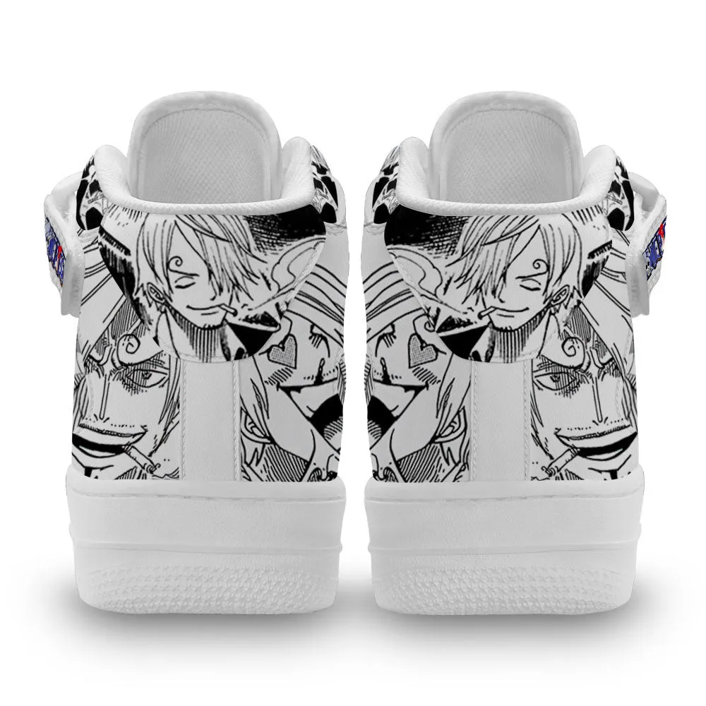 Sanji Sneakers Air Mid OP Custom Anime Shoes Mix Manga