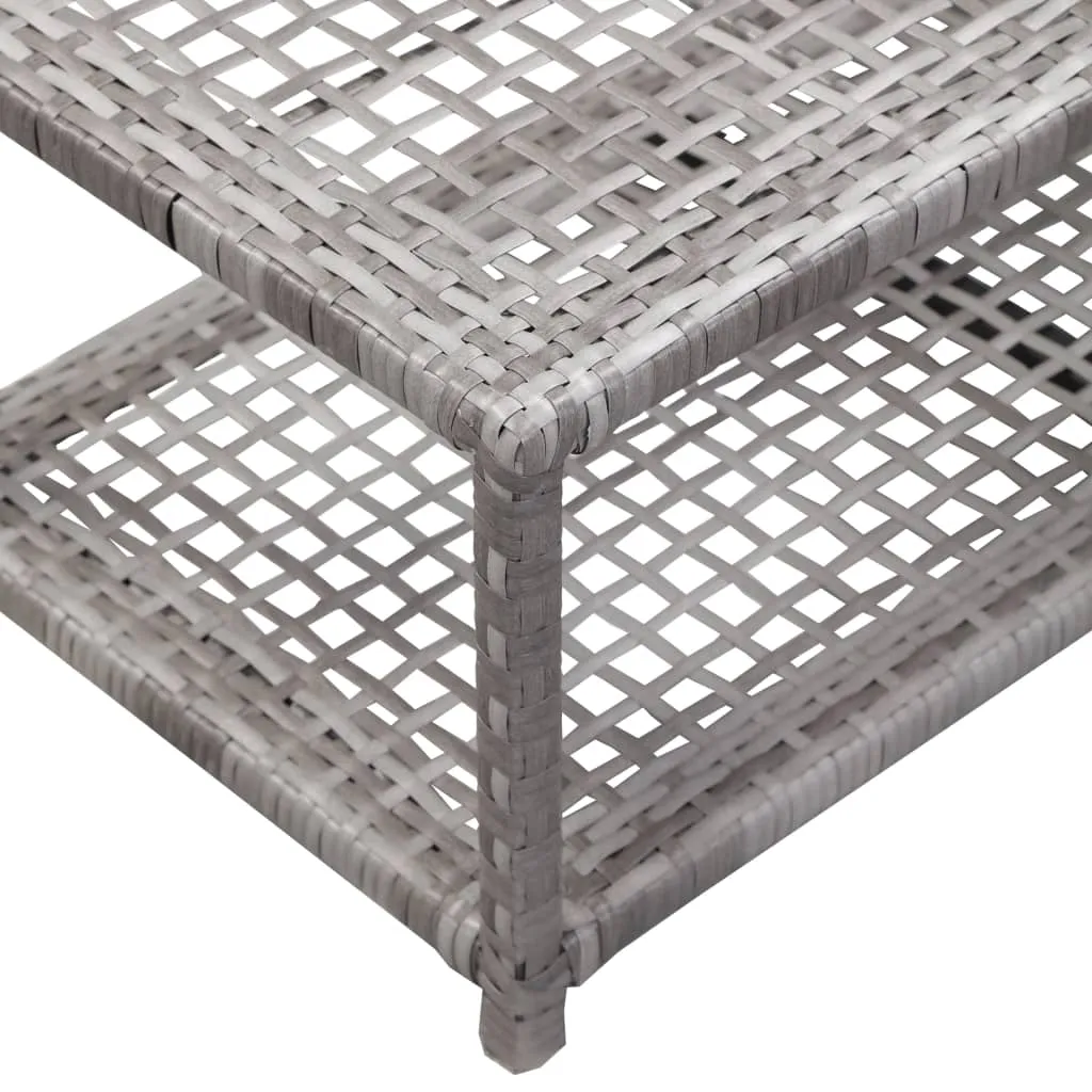 Shoe Bench Grey 80x40x30 cm Poly Rattan