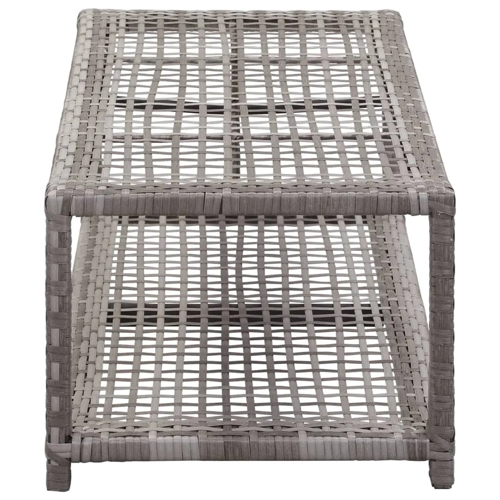 Shoe Bench Grey 80x40x30 cm Poly Rattan