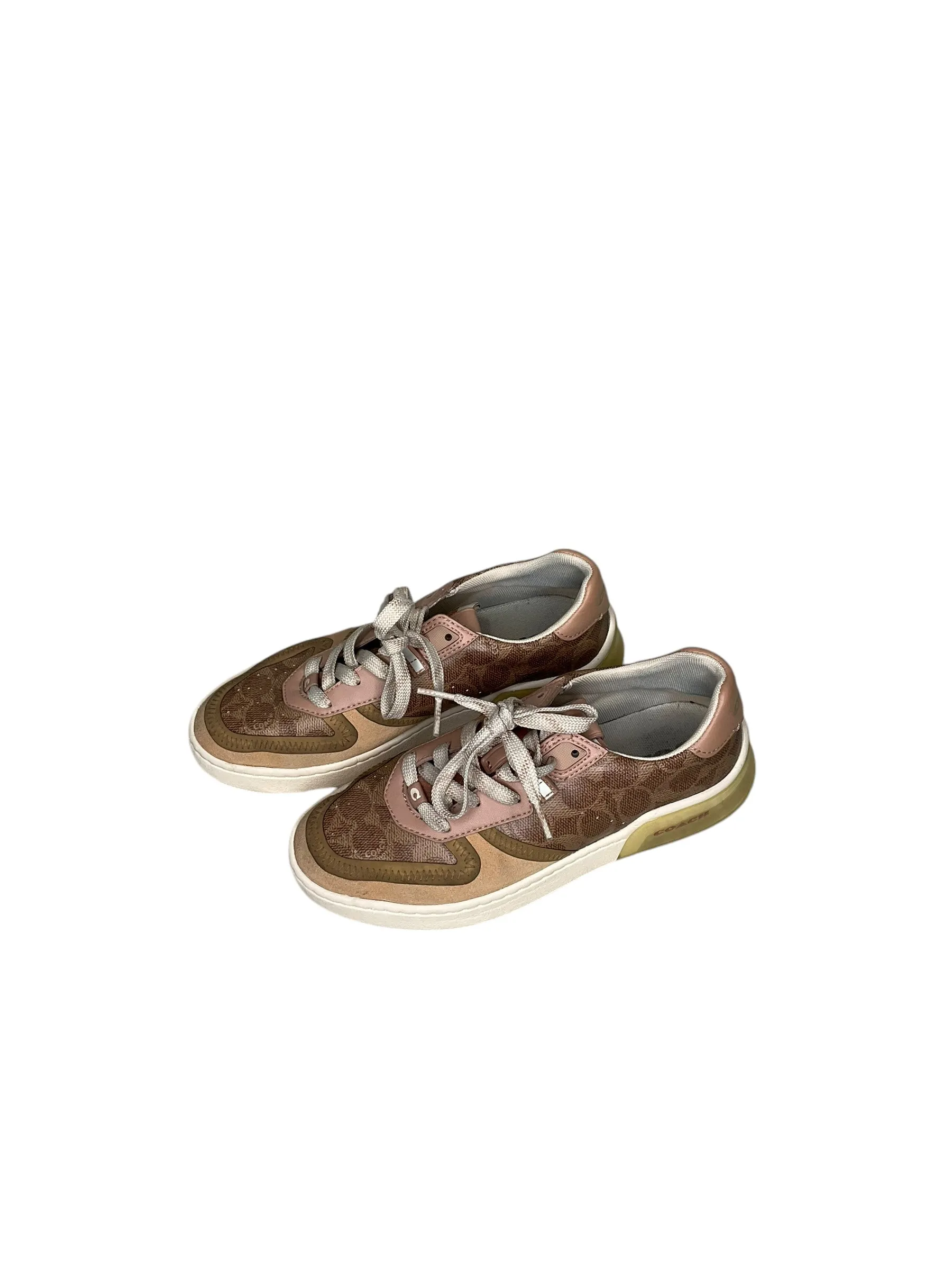 Shoes Sneakers By Coach In Brown & Pink, Size: 7.5