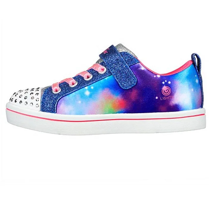 Skechers Sparkle Rayz Galaxy Brights Blue Multi Light Up Trainer