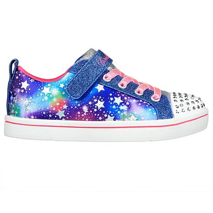 Skechers Sparkle Rayz Galaxy Brights Blue Multi Light Up Trainer