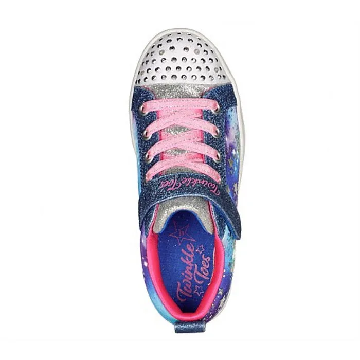 Skechers Sparkle Rayz Galaxy Brights Blue Multi Light Up Trainer