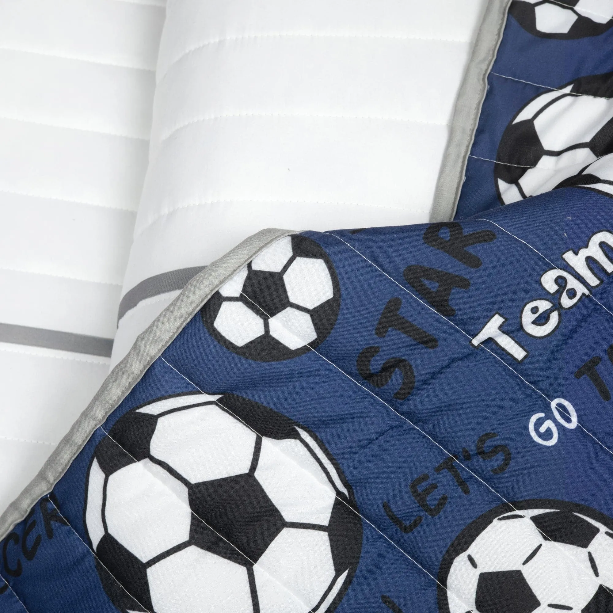 Soccer Game Reversible Oversized Quilt Set