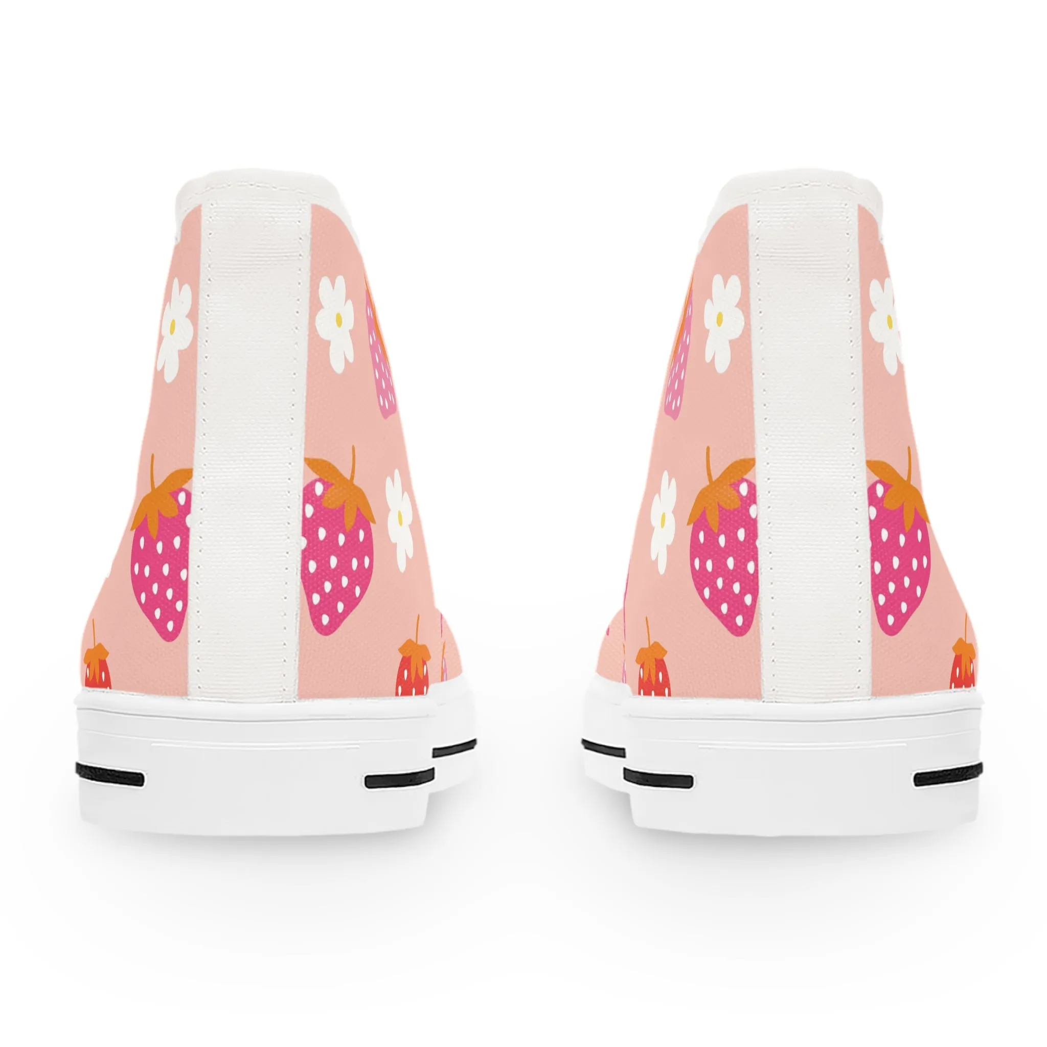 Strawberry and Flowers Women's High Top Sneakers