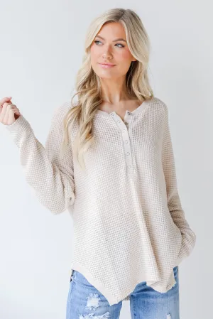 Style Starter Waffle Knit Henley Top