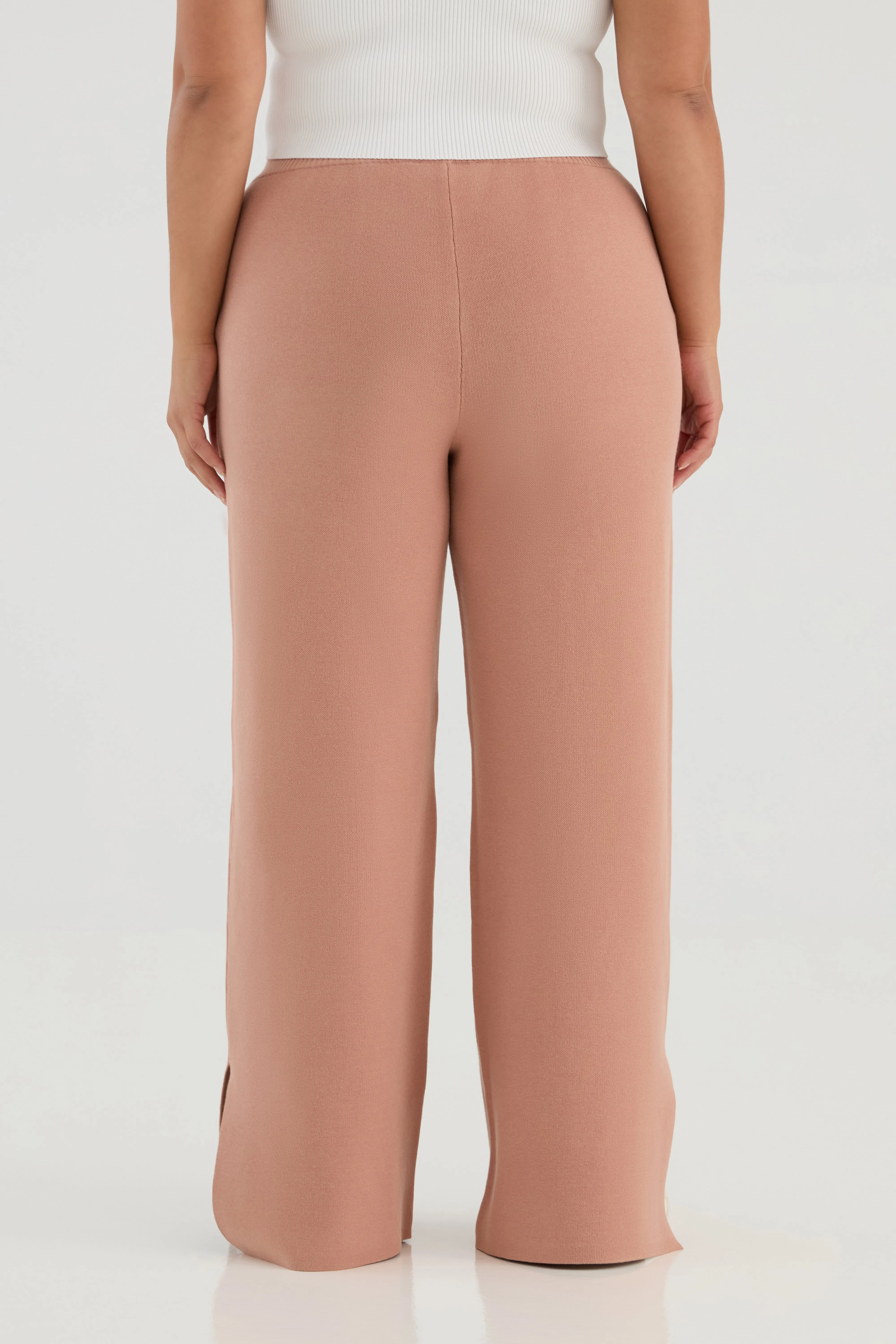 The Sweater Wide Leg Pant - Cafe Creme