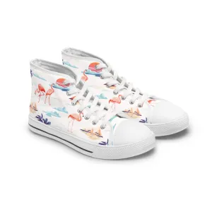 Tropical Island and Flamingo Women's High Top Sneakers